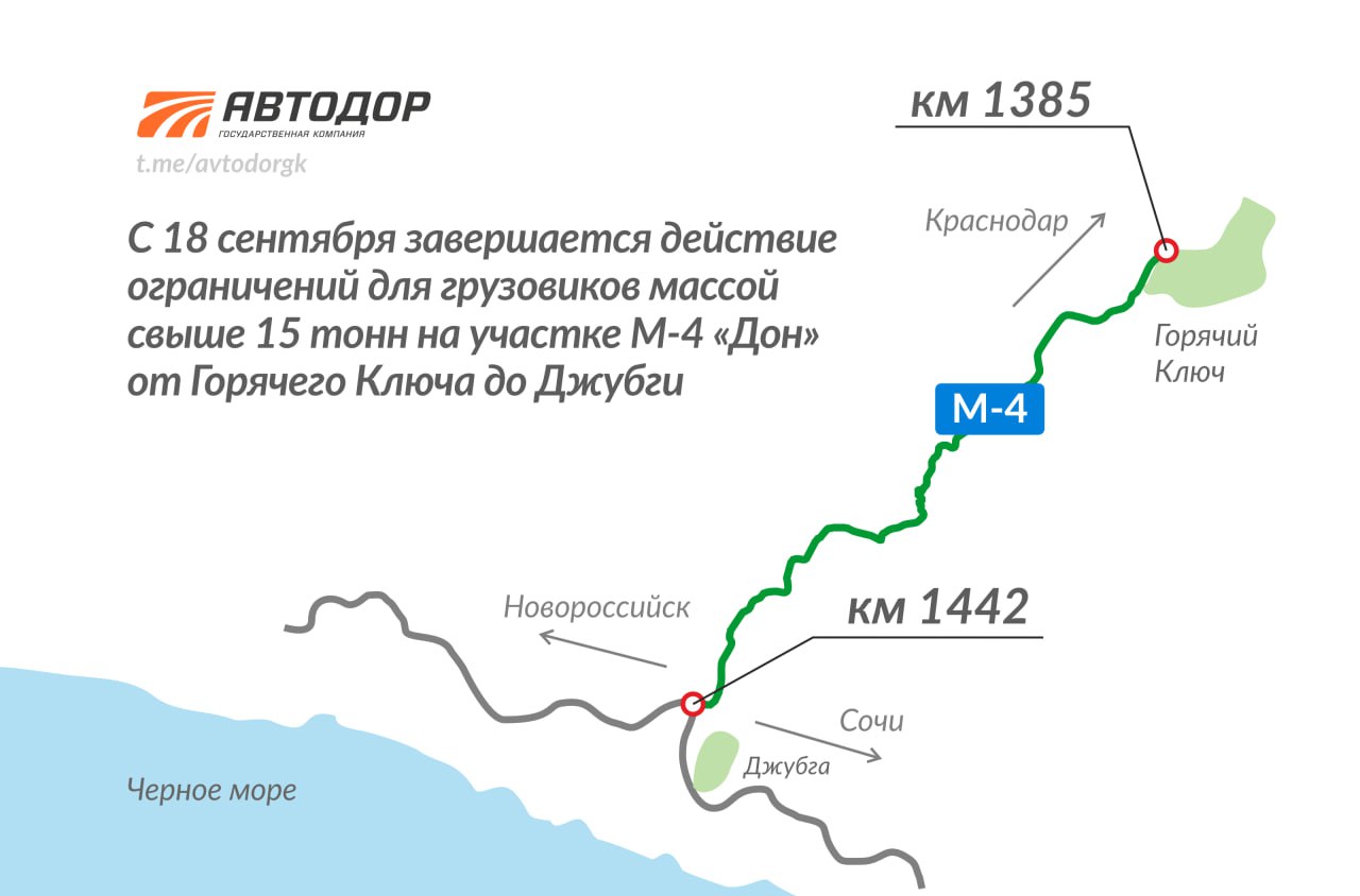 На Кубани снимут ограничение для грузовиков на участке от Горячего Ключа до  Джубги - Краснодарские известия